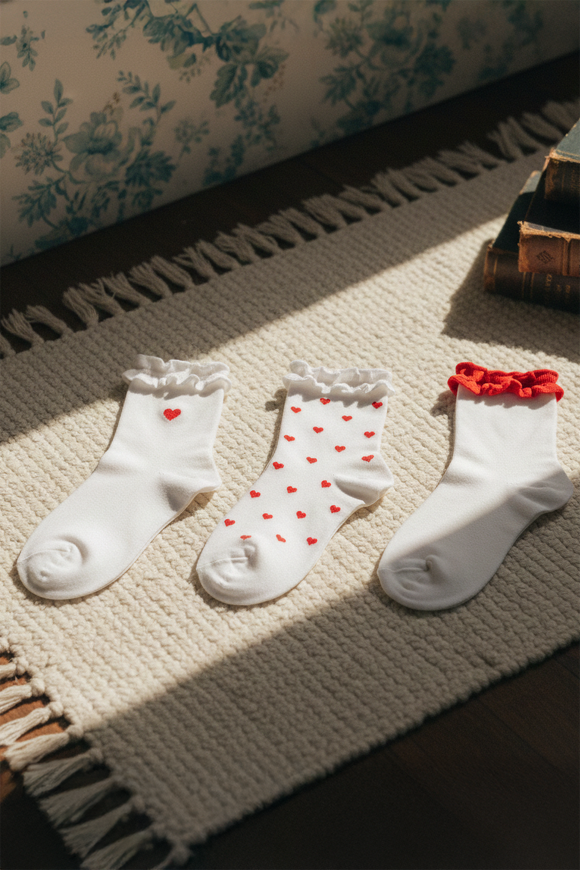 Tripack calcetines olanes detalle corazones