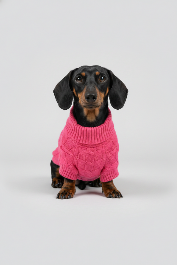 Suéter mascota tejido trenzas