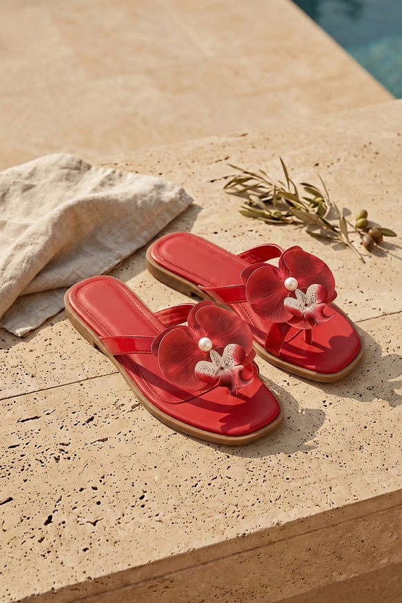 Sandalia pata de gallo flor