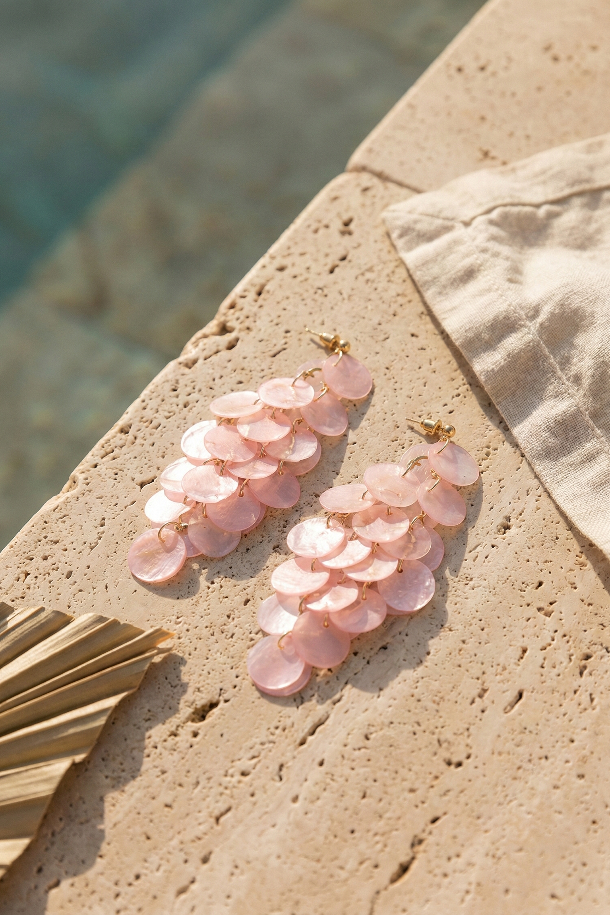 Aretes circulos nacar CORAL