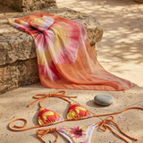 Bikini 3pz estampado floral pareo maxi
