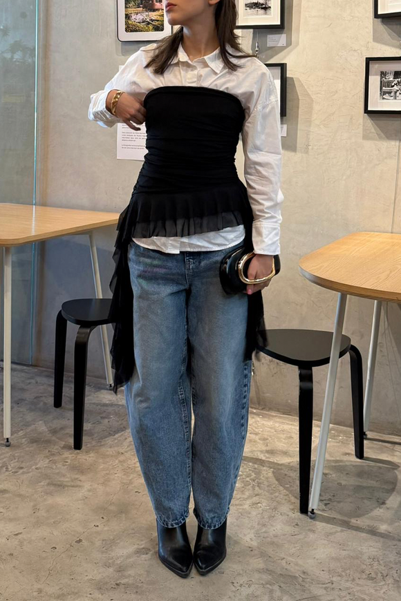 TOP STRAPLESS DRAPEADO