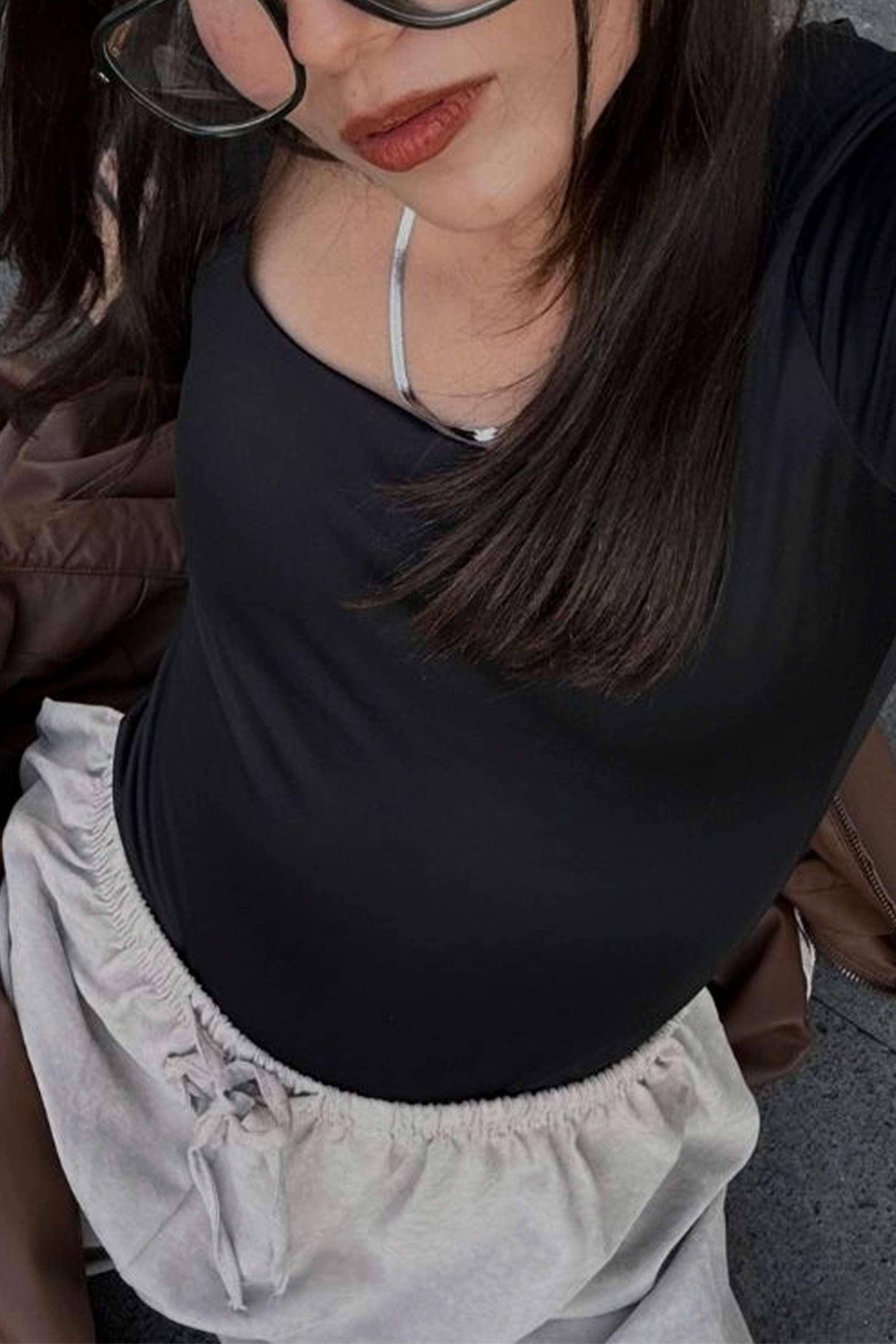 BODY ESCOTE CUADRADO M/L NEGRO