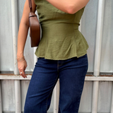 Blusa sin mangas detalle moño en espalda
