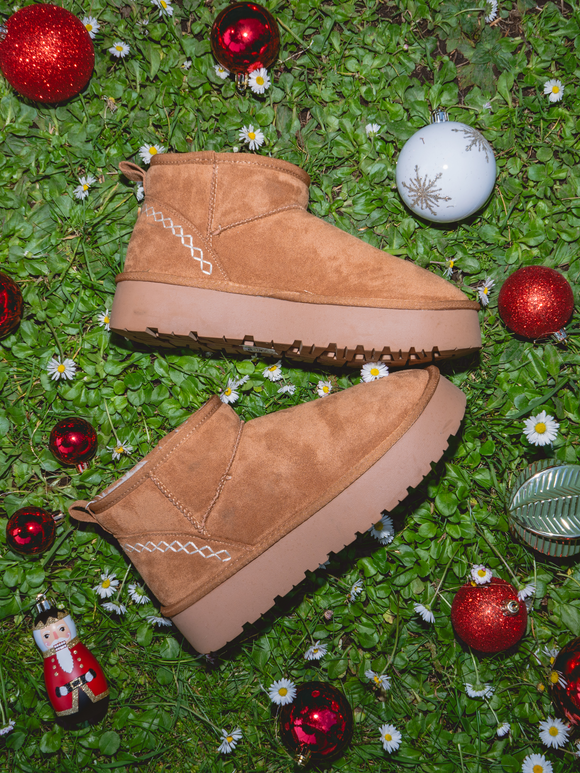 Bota invierno corta detalle costura