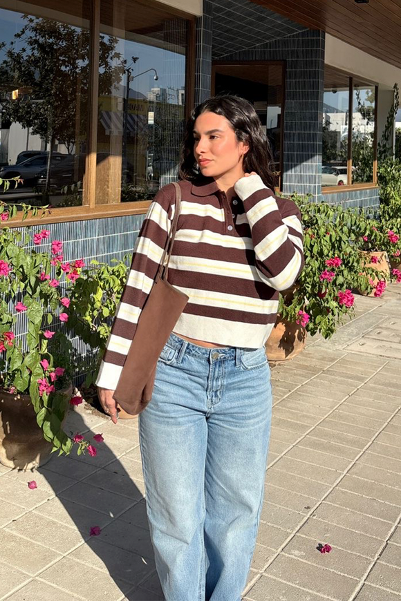Sueter rayas cuello polo