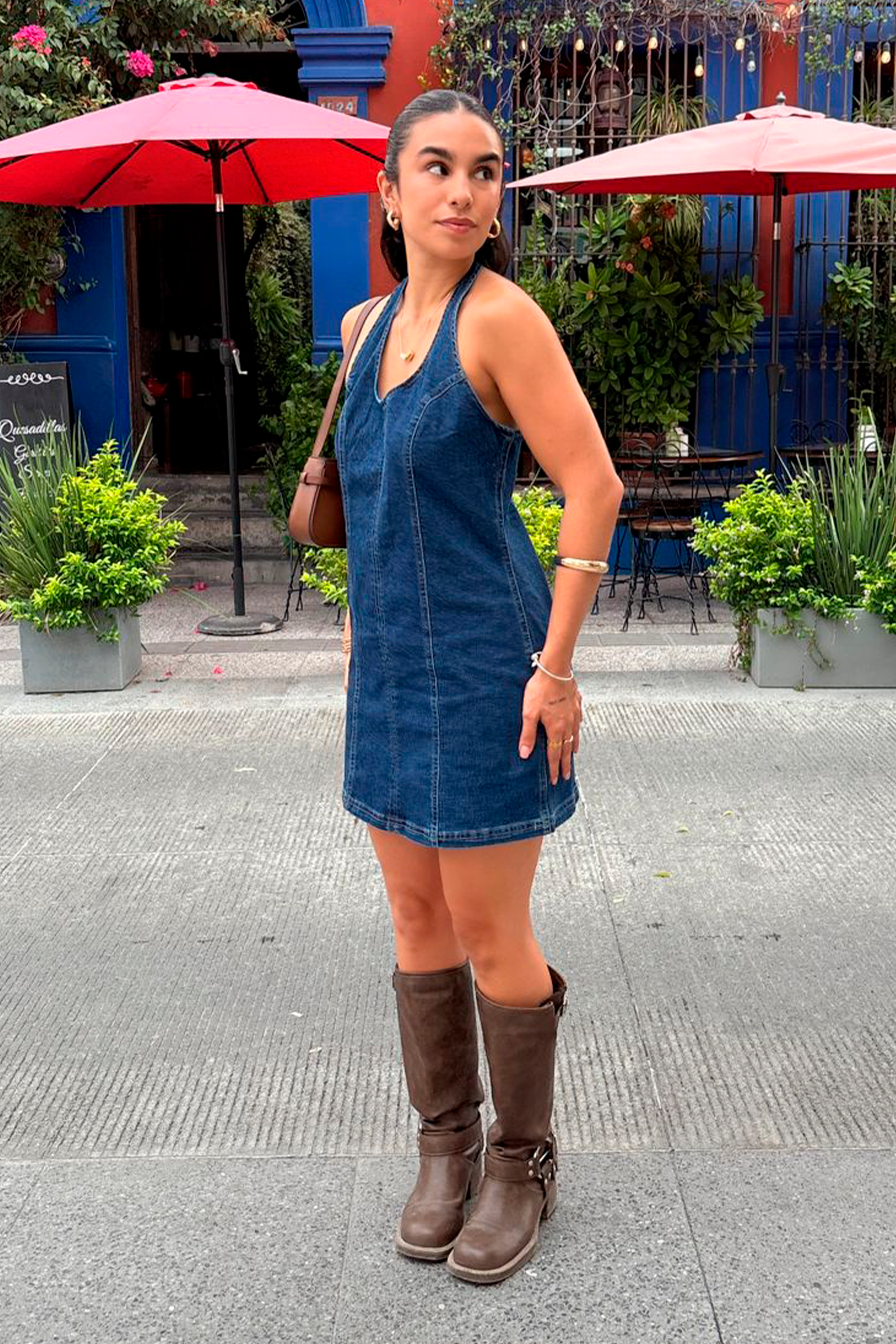 Vestido mini halter INDIGO