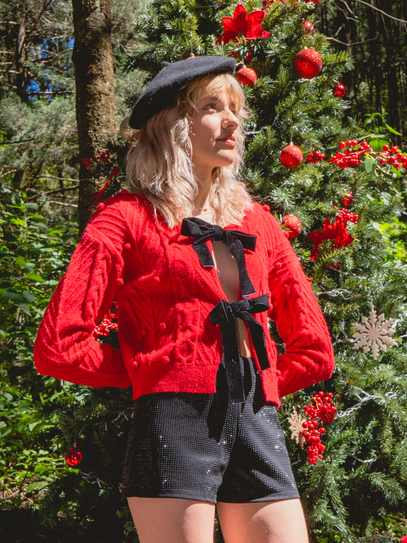 Cardigan liso con monos