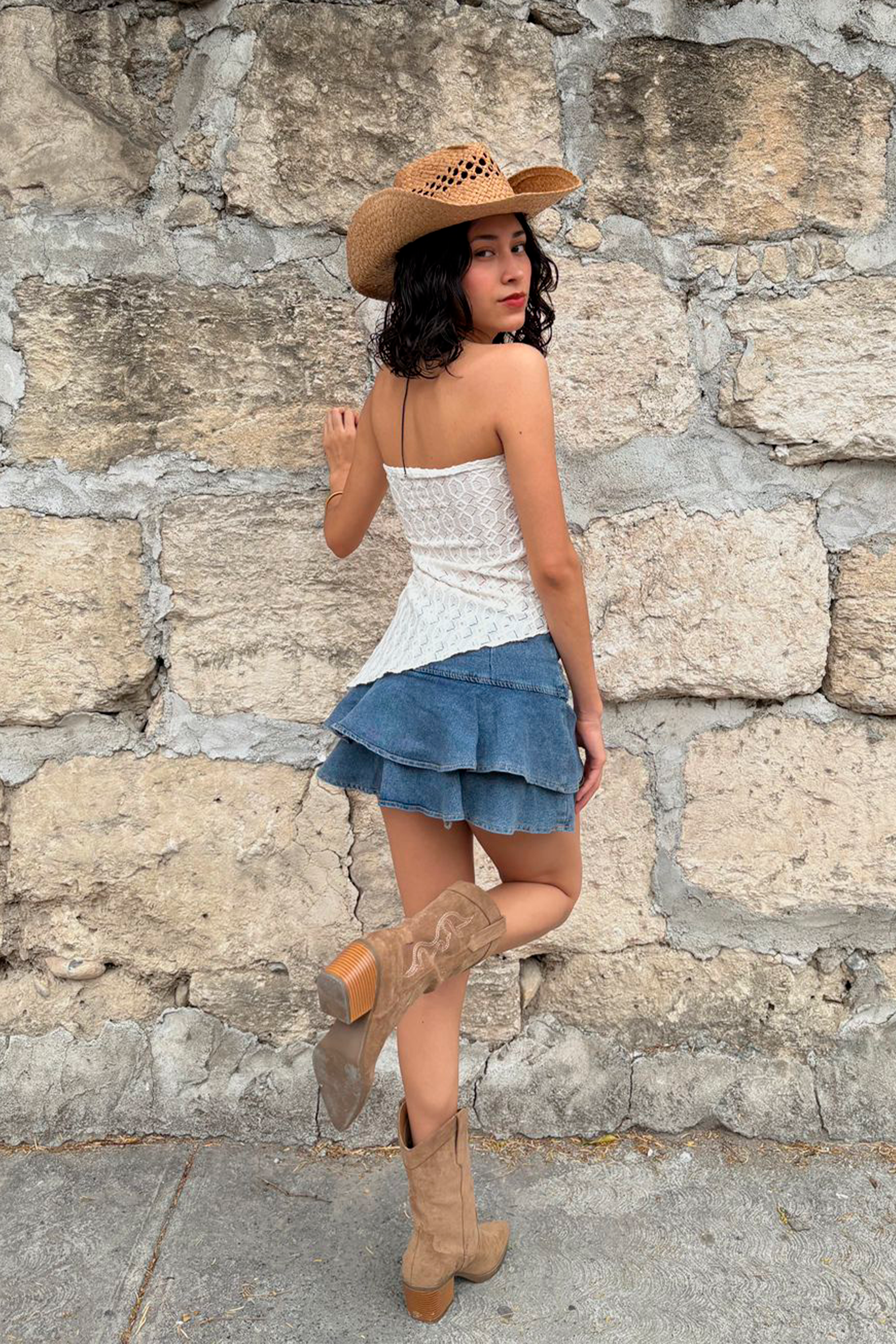 Falda Short Denim Olanes LIGHT WASH