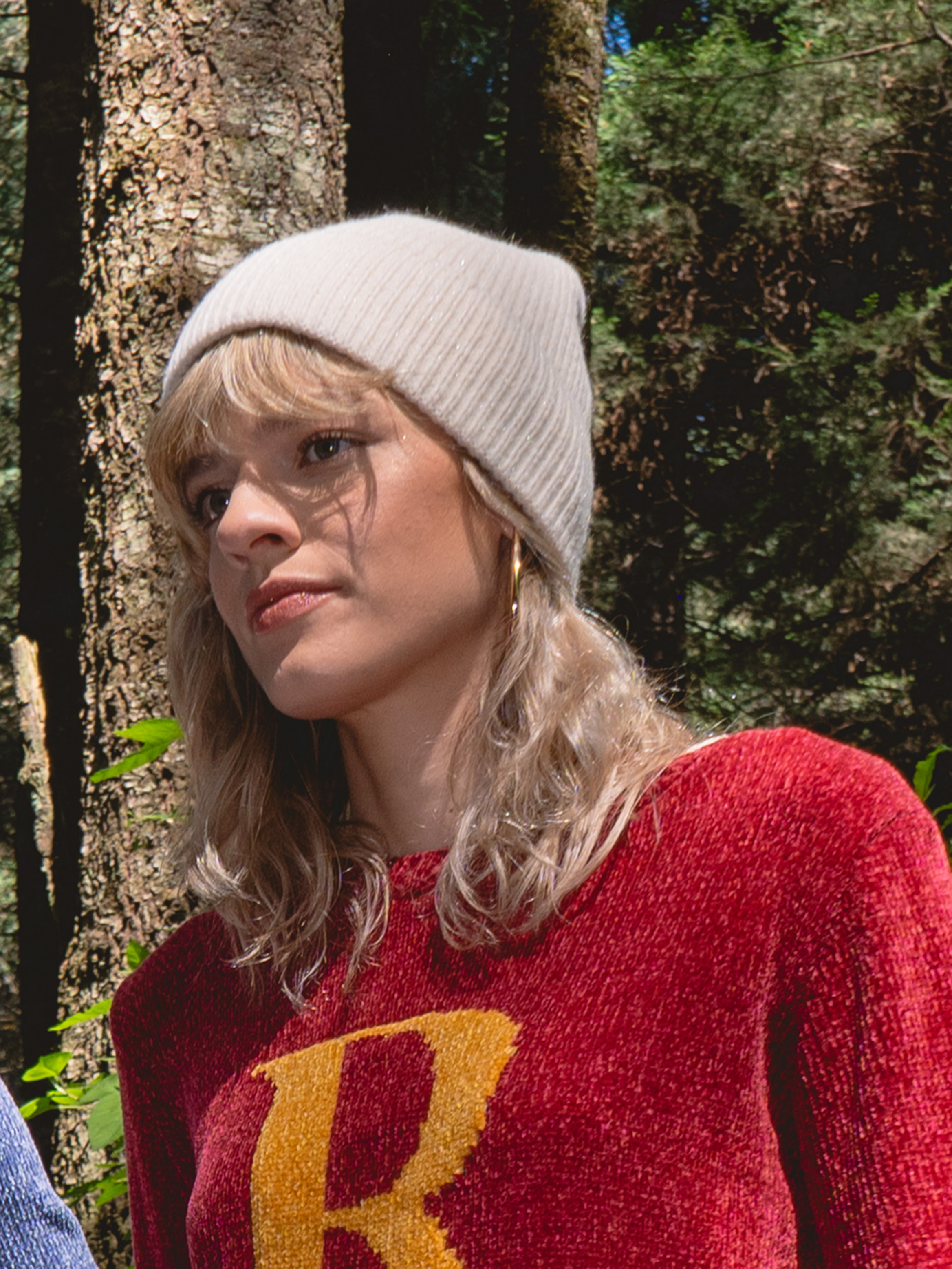 Beanie tejido simple HUESO