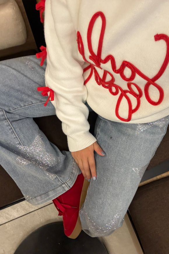 Jeans wide leg estrellas