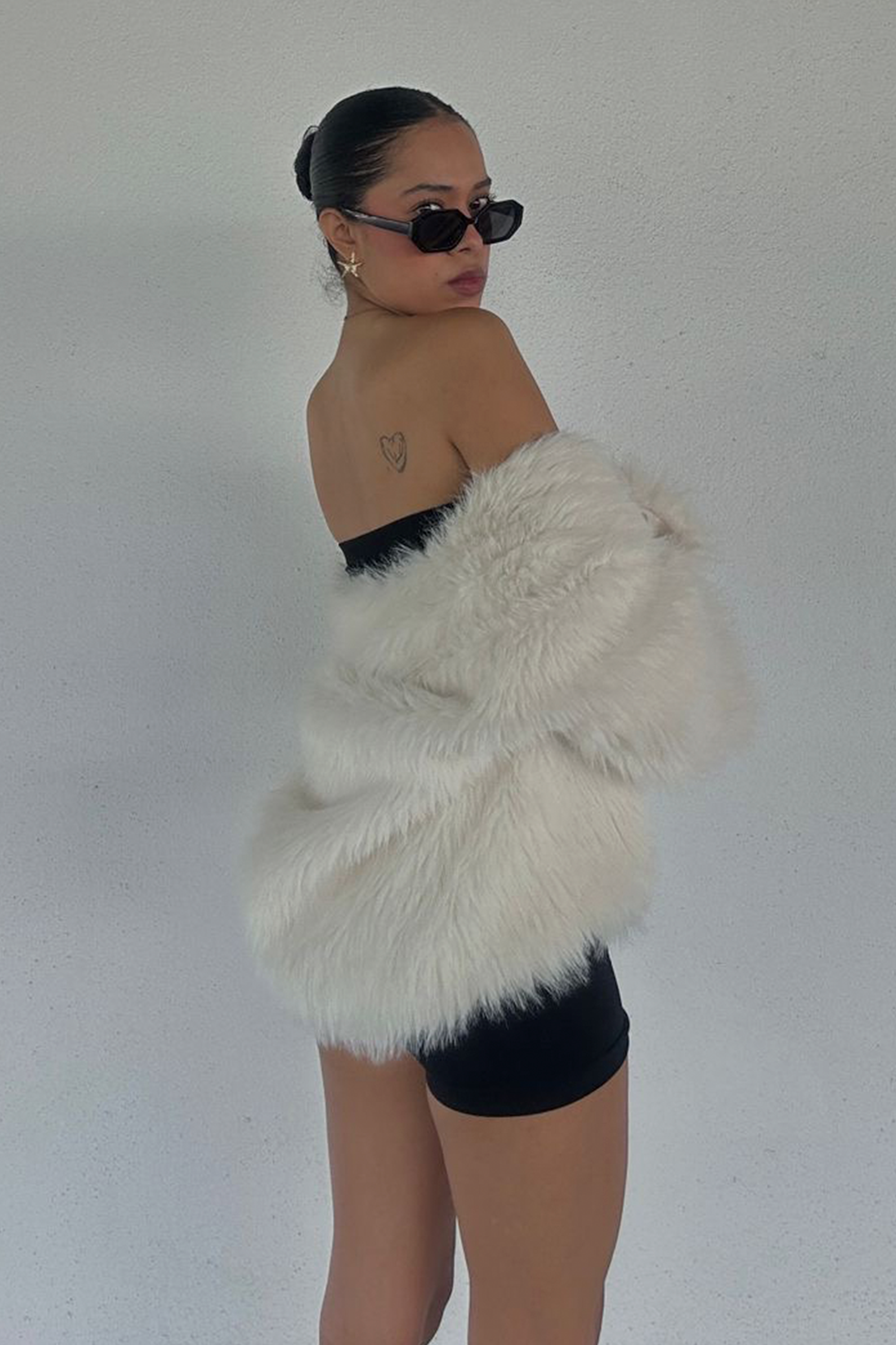 Abrigo tipo pelaje HUESO