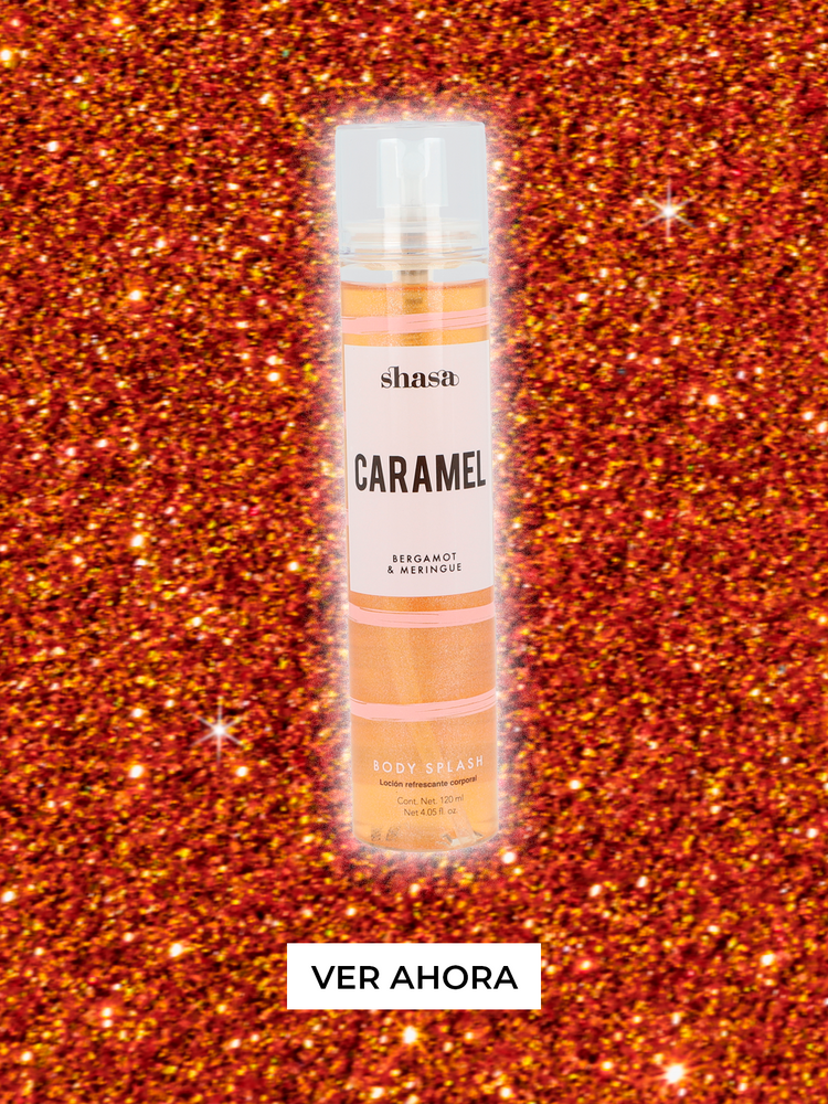 Body splash glitter caramel
