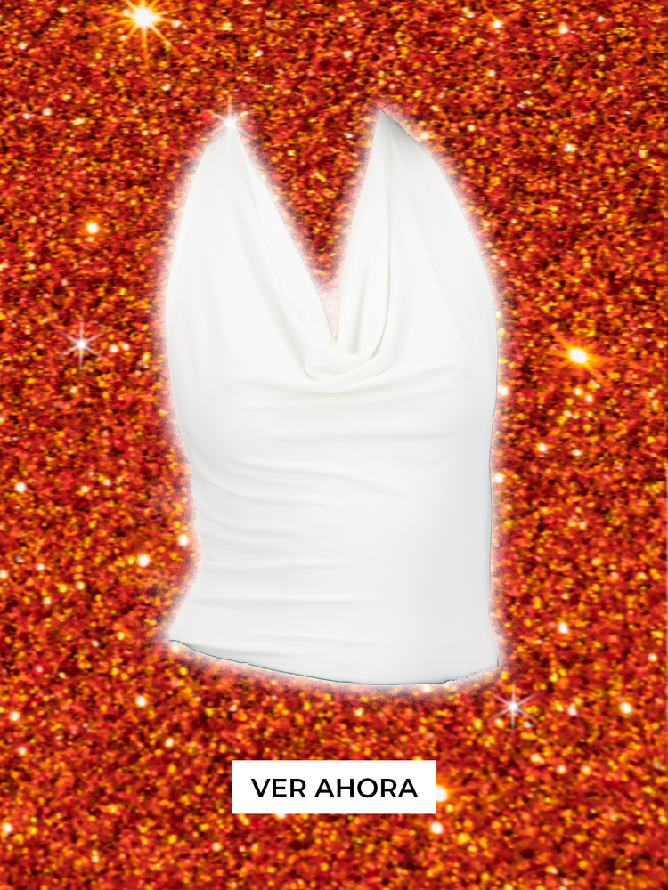 Bodysuit halter escote cascada drapeado