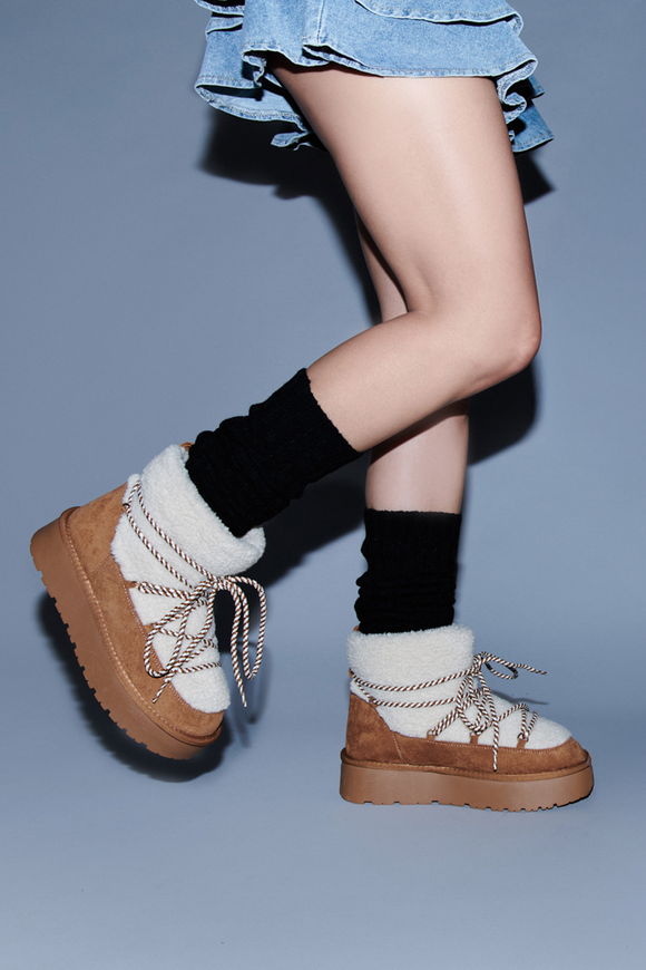 Bota invierno nieve cordón