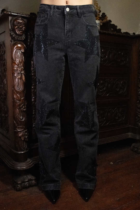 Jeans wide leg estrellas
