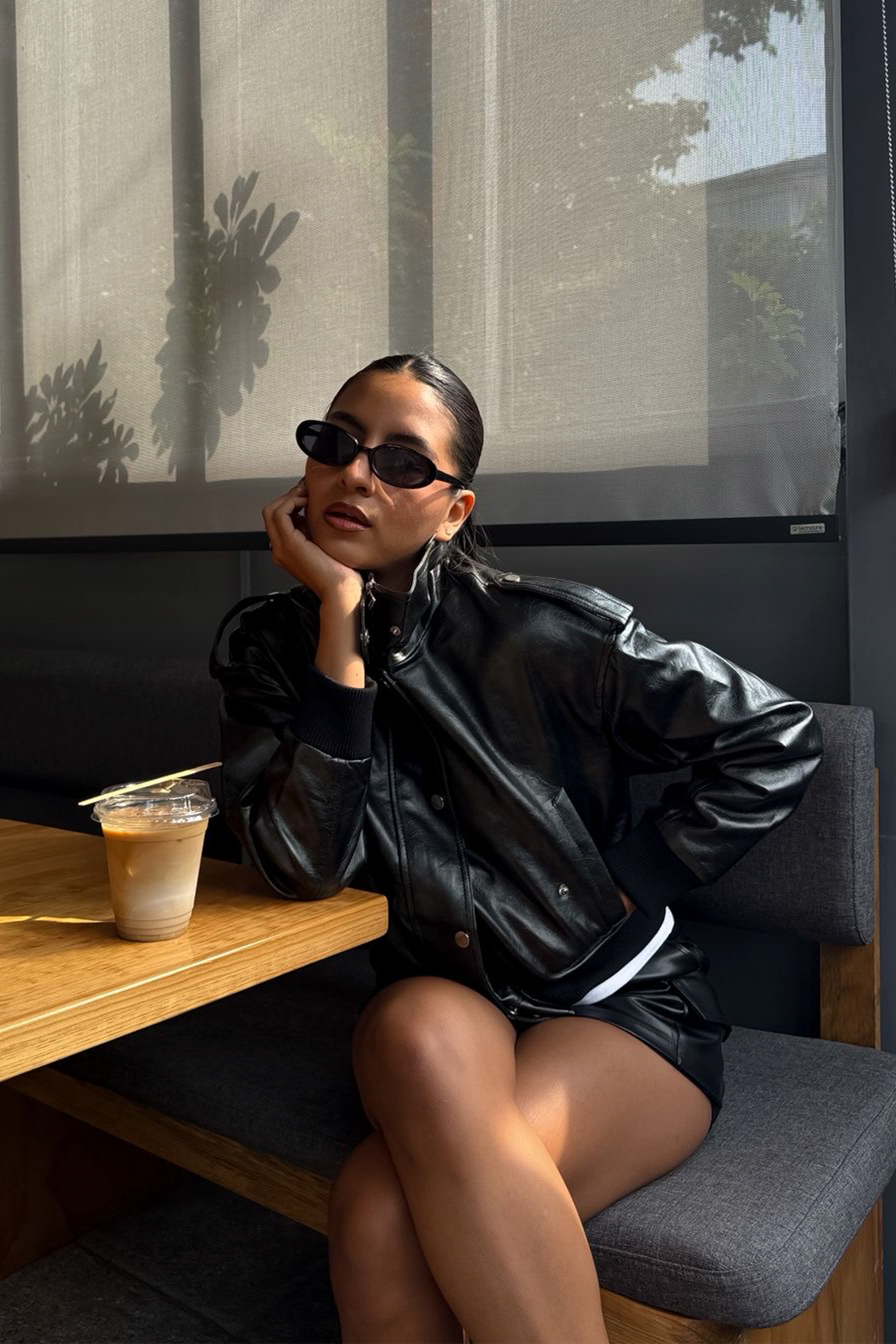 Chamarra bomber pu NEGRO