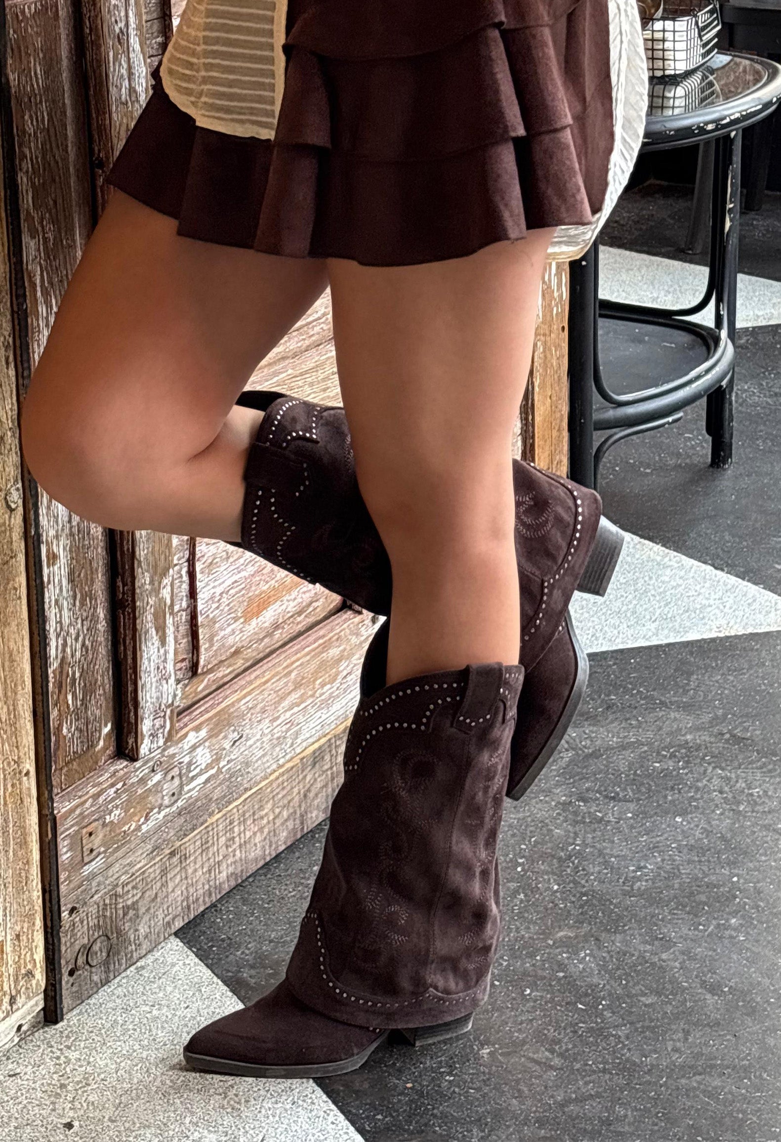 Bota vaquera funda suede CHOCOLATE