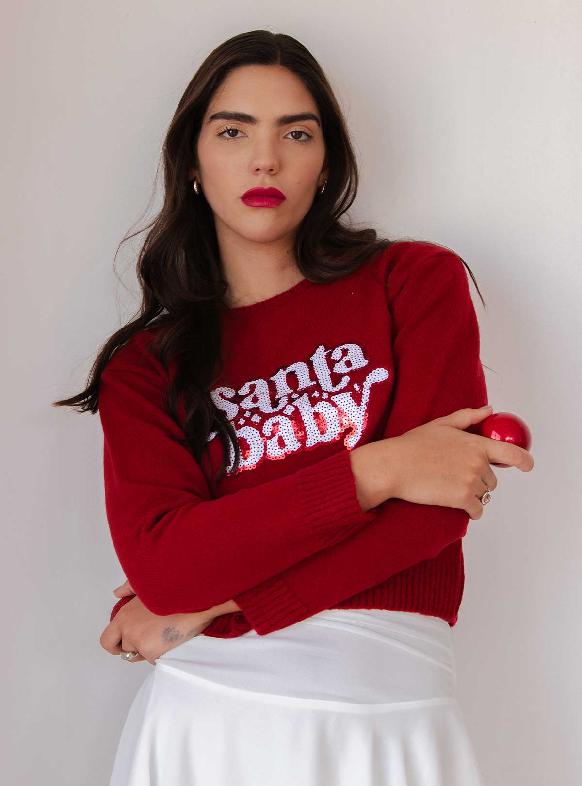 Sueter navideño santa baby ROJO