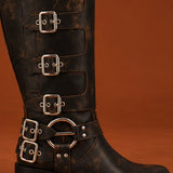 Bota biker multi hebillas
