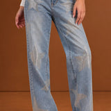Jeans wide leg estrellas