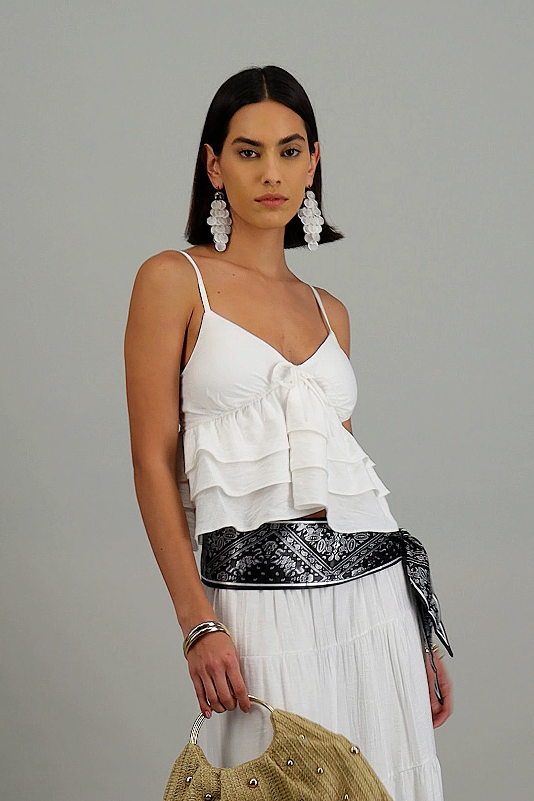 Top tirantes con olanes BLANCO