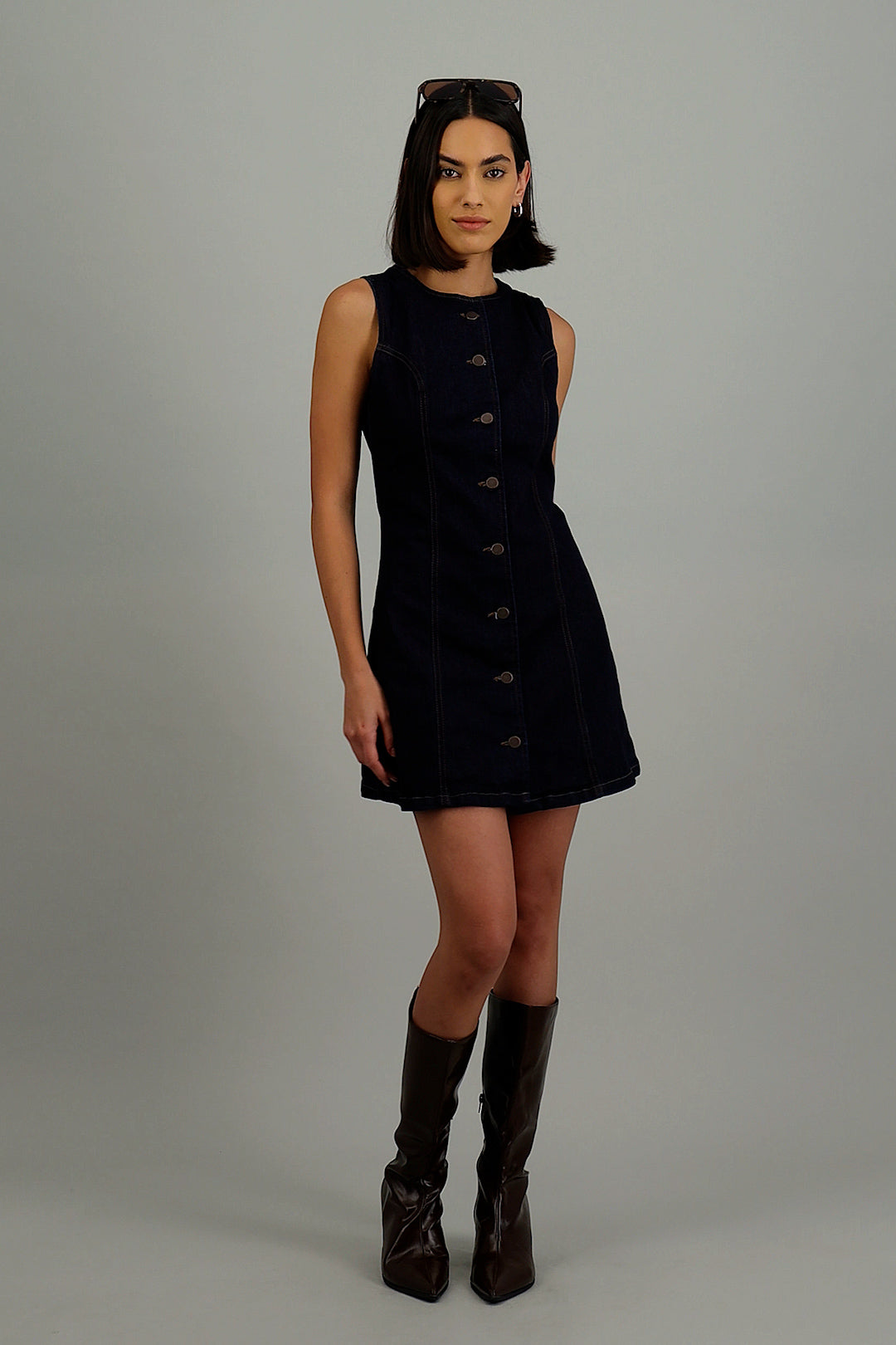 Vestido denim botones DARK WASH